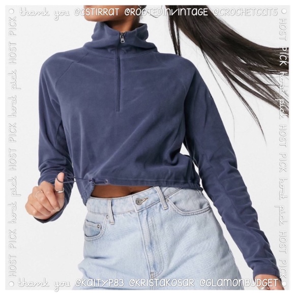 Columbia Fleece Long Sleeve Cropped Sweater Top - Picture 3 of 10